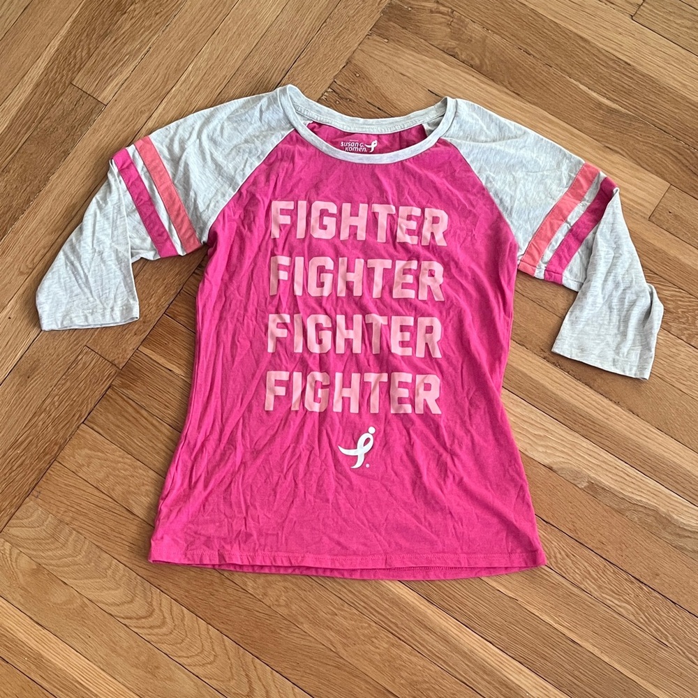 Women's Pink 'Fighter' 3/4 Length Sleeve Top